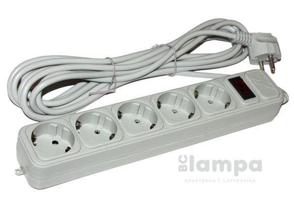 Мережний фiльтр живлення MAXXTRO 4.5m 5 розеток сірий 0.5mm²  (SPM5-G-15G)