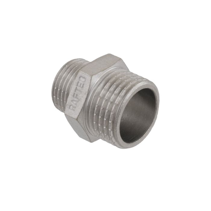 Ніпель 1/2"х3/8" НН RAFTEC DN15*10 нікель (52021)