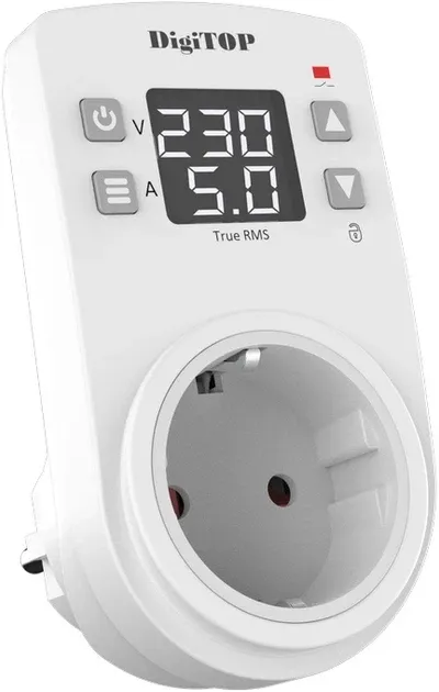 Реле напруги DIGITOP розеточне VA-16AW білий індикатор