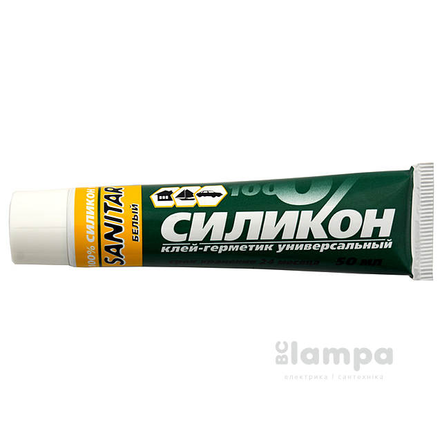 Клей-герметик Силикон Sanitar прозрачный (50мл) (1281/ 711657)
