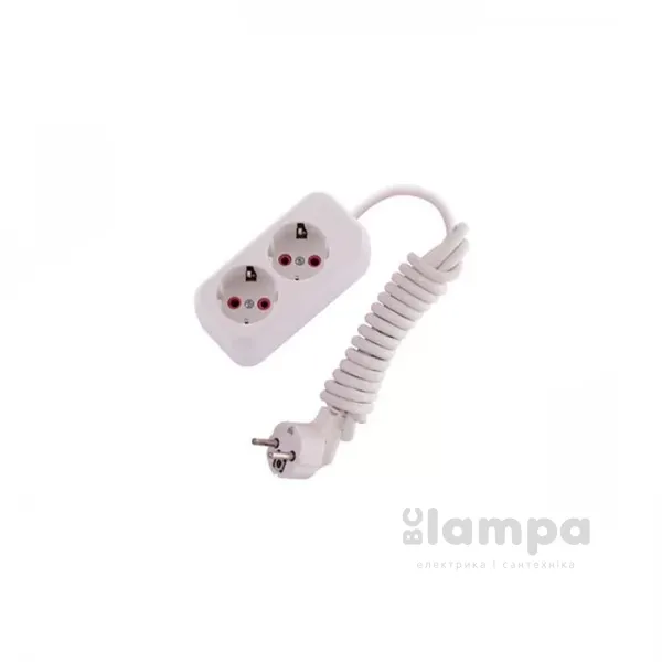 Подовжувач 2гн.  2м  з/к LEZARD LETITIA (721-0202-201)