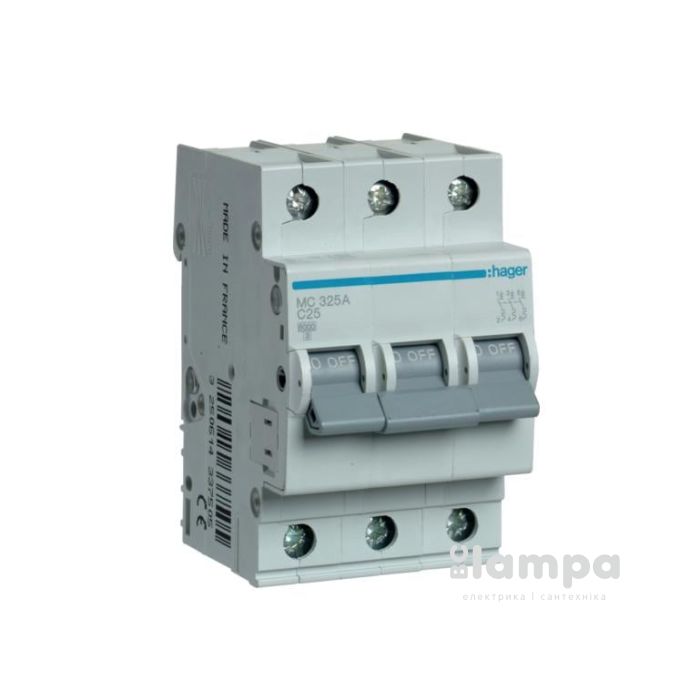 Автоматичний вимикач Hager MC325A 3p 25A C