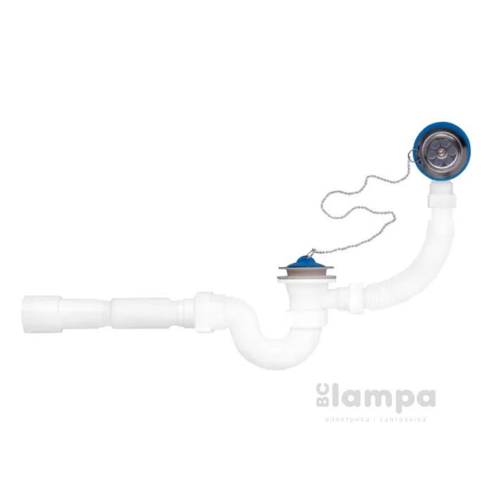 Сифон АНИ (E156) прямоточ. пластик. переливом1 1/2 вихід 50мм (CV014131)