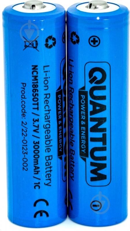 Акумулятор 18650 QWANTUM Li-Ion 3000 mAh 3C з клемним виступом (NCM18650TT/3000)
