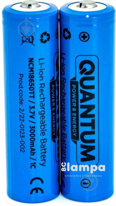 Акумулятор 18650 QWANTUM Li-Ion 3000 mAh 3C з клемним виступом (NCM18650TT/3000)