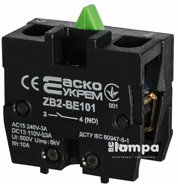 Контакт АСКО ZB2-BE101 NO для постів (0140010027) саморез