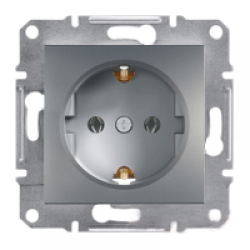 Schneider Electric Asfora сталь розетка 1- на з/к (ЕРН2900162)
