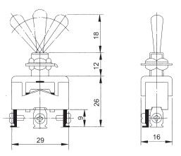 Тумблер 3Пол*3 кон. 1122/гвинт on-off-on 15A (169955/GAV641-1) A0140060005