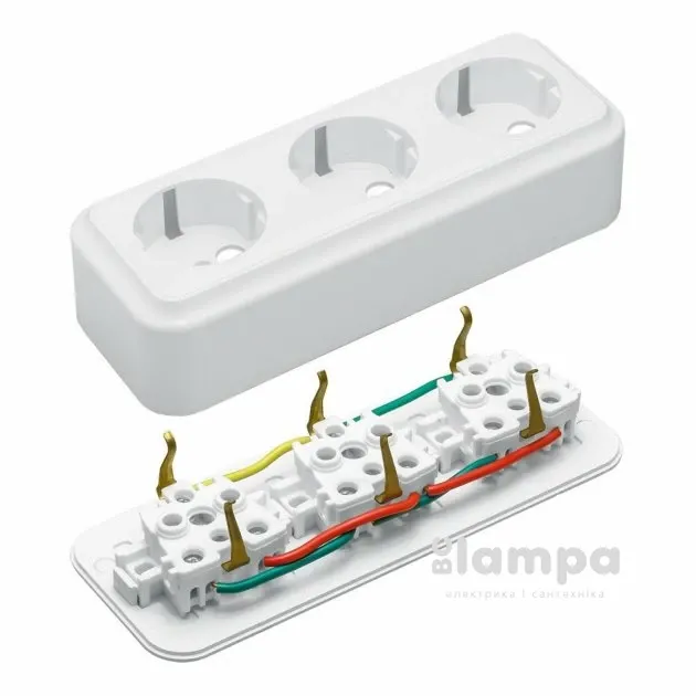 Розетка 3- на з з/к MARSHEL біла RO16-251