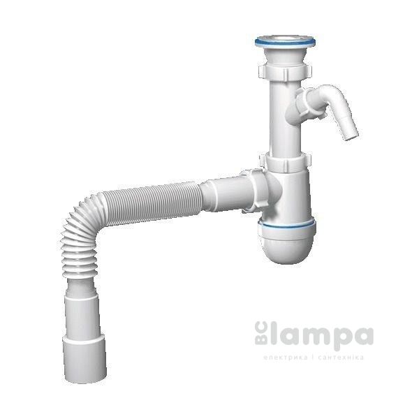 Сифон АНИ (С1315EU) умывальник гофра з відводом 40/40*50 (3371)