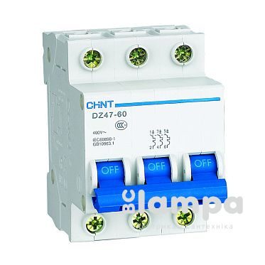Автоматичний вимикач CHINT DZ47-60 3р C40А (188033)
