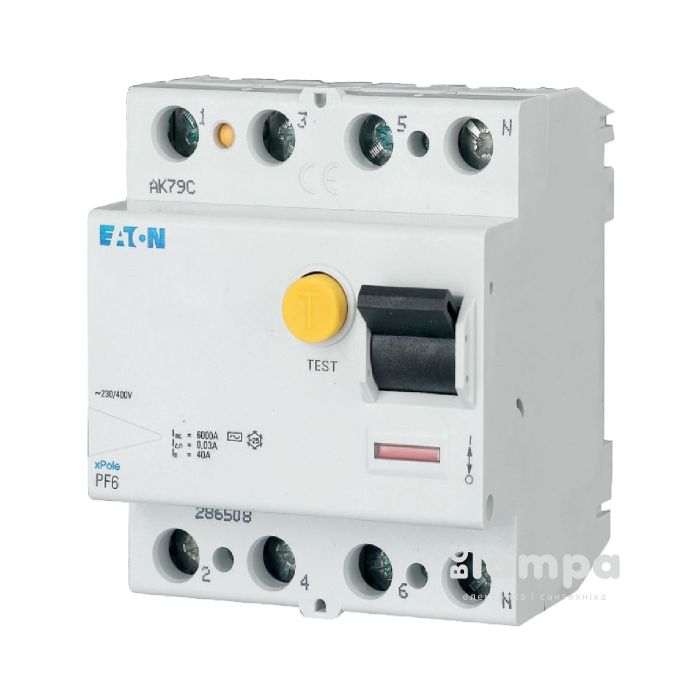 ПЗВ, реле диференційного струму Eaton PF6 - 4/63/0,03 "Moeller"