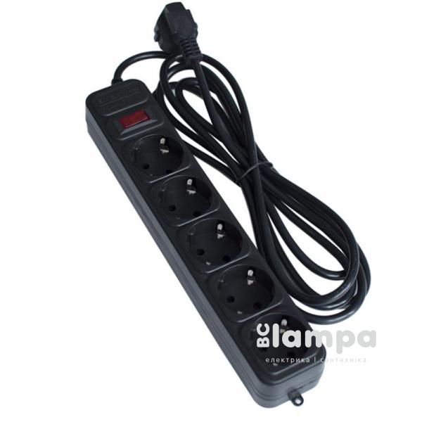 Мережний фiльтр живлення MAXXTRO 4.5m 5 розеток чорний 0.75mm² (SPM5-G-15B)