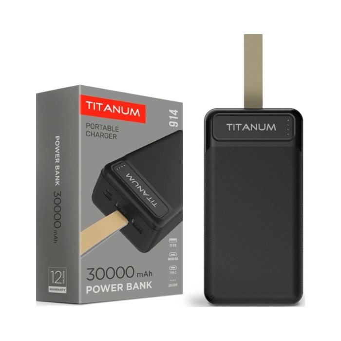 Power Bank TITANUM TPB-914 30000 mAh чорний (27358)