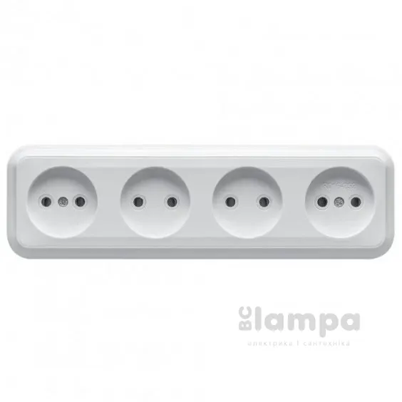 Розетка 4- на без з/к MARSHEL біла RO16-252