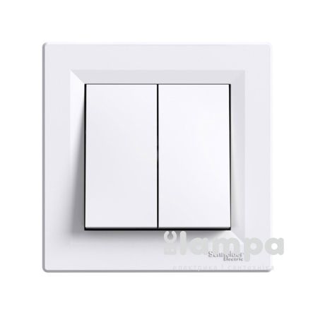 Schneider Electric Asfora білий вимикач 2 кл.(ЕРН1100121-А) кнопки без фіксації