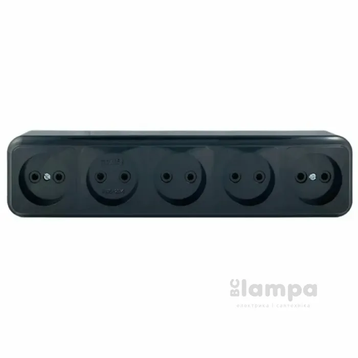 Розетка 5- на без з/к MARSHEL чорна RO16-254