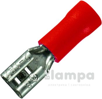 Накінечник- конектор з ізол."мама" FDD5 red 1.25.250. 0.5-1.5мм² 100шт уп.(s4041006) - ціна за 1шт.
