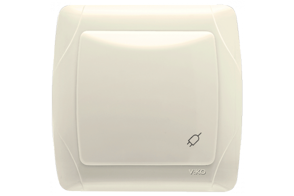 Розетка крем 1-я с з/к крышкой и шторками VIKO CARMEN (90562012)