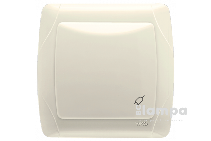 Розетка крем 1-я с з/к крышкой и шторками VIKO CARMEN (90562012)