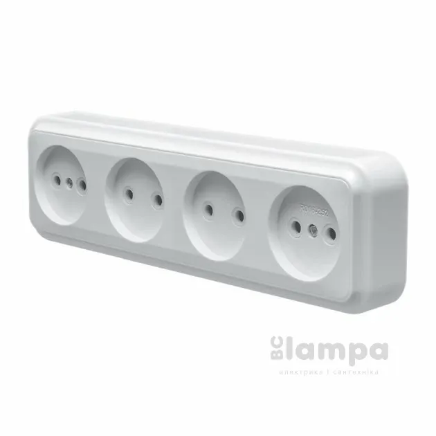 Розетка 4- на без з/к MARSHEL біла RO16-252