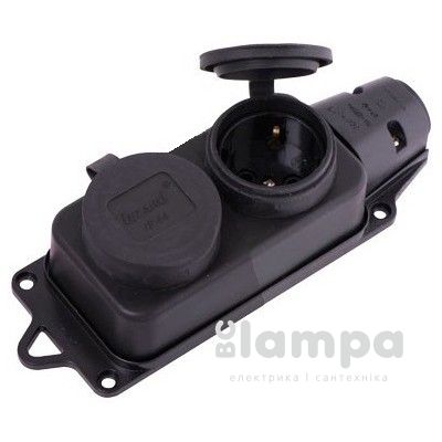 Колодка DEPA  2 гнізда з з/к каучук (338003)