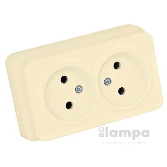 Розетка 2 - на  накладна крем IP20  "Misya" (05 12 149)
