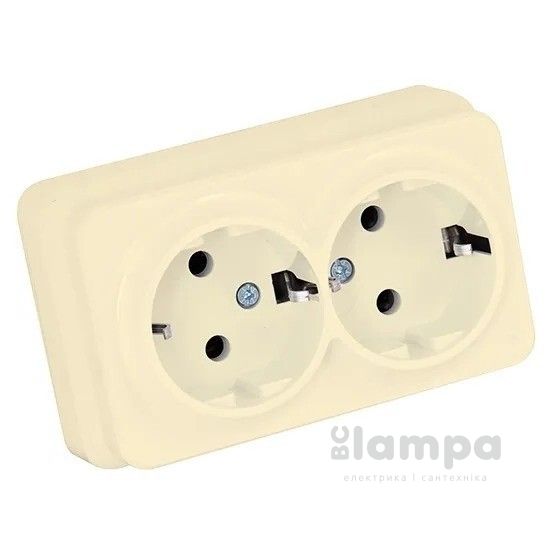 Розетка 2 - на  з з/к  накладна  крем  IP20 "Misya" (05 12 150)