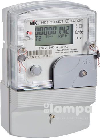 Счетчик НИК 2102-01.Е2Т 5(60)А 1Ф електронний багатотарифний