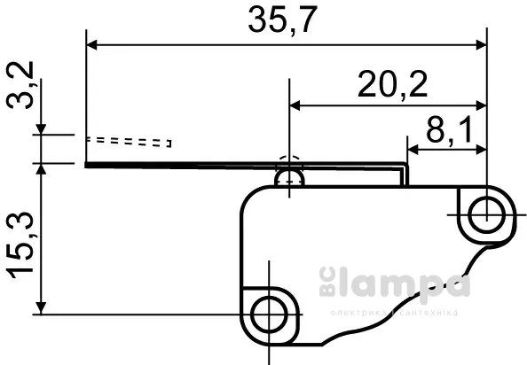 Кінцевий мікроперемикач V-15-21C25 АСКО (0050040021)