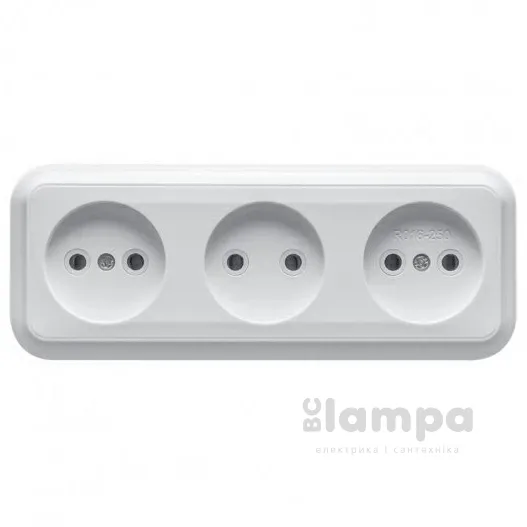 Розетка 3- на без з/к MARSHEL біла RO16-250