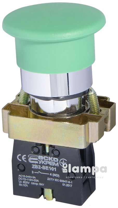 Кнопка АСКО XB2-BC31 "грибок" "Старт" зеленая d40mm (A0140010052)