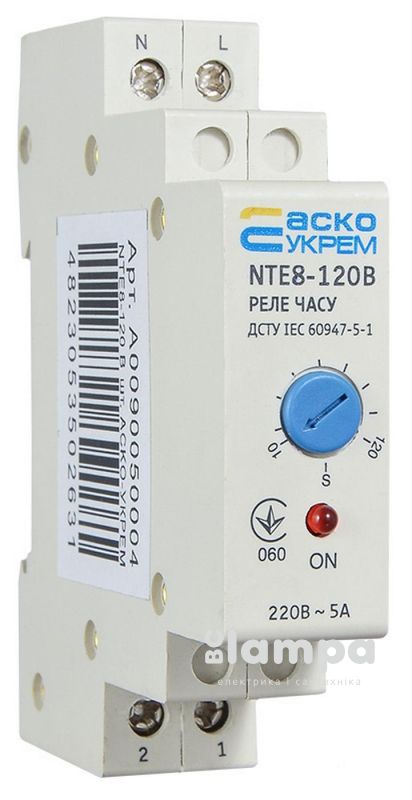 Реле часу NTE8-120B STE8-120B АСКО (A0090050004) затримка на увімкнення 10-120 сек 1 NO