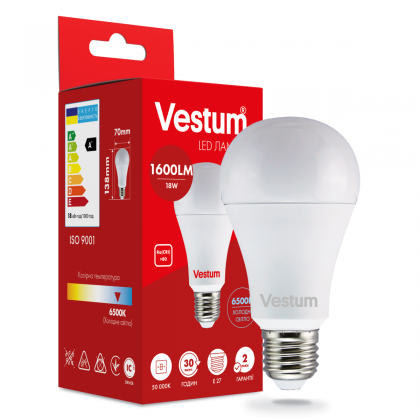 Лампа VESTUM LED  A70 18W Е27 6500K 220V (1-VS-1113)