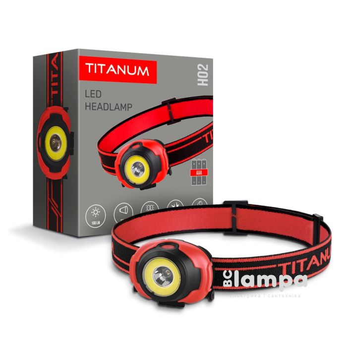 Фонарик налобний TITANUM TLF-H02 100Lm 6500K (27325)