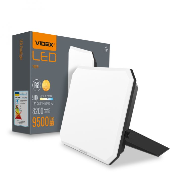 Прожектор VIDEX LED 100W 5000K 220V Black (VLE-F3-1005B/27716)