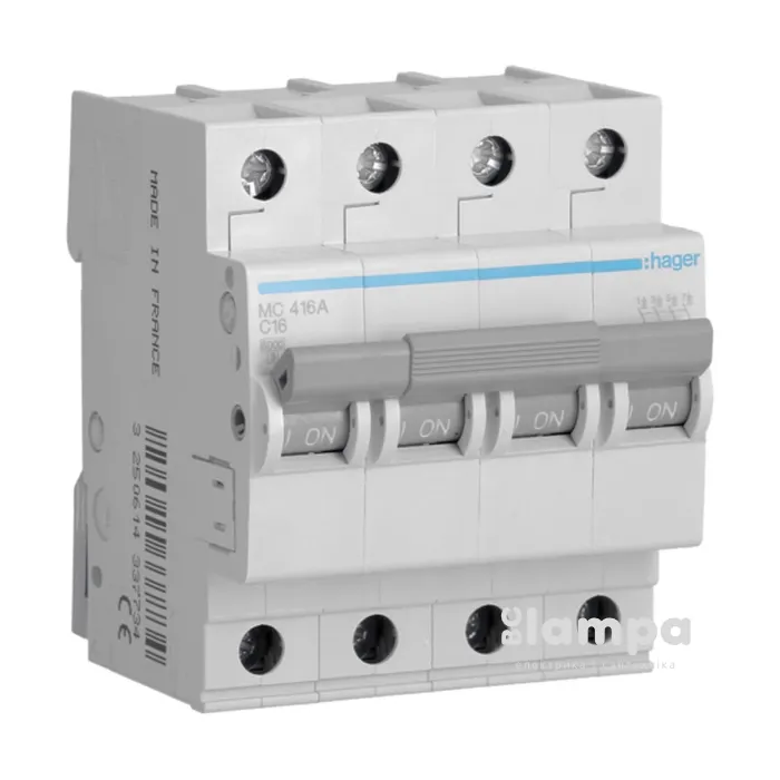 Автоматичний вимикач Hager MC416A 4p 16A C