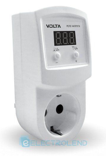 Реле напруги HS ELECTRO/ VOLTA розеточне УКН-16A 3.5kW 100-400V (гар.2 р)