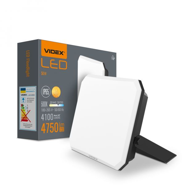 Прожектор VIDEX LED  50W 5000K 220V Black (VLE-F3-0505B/27715)