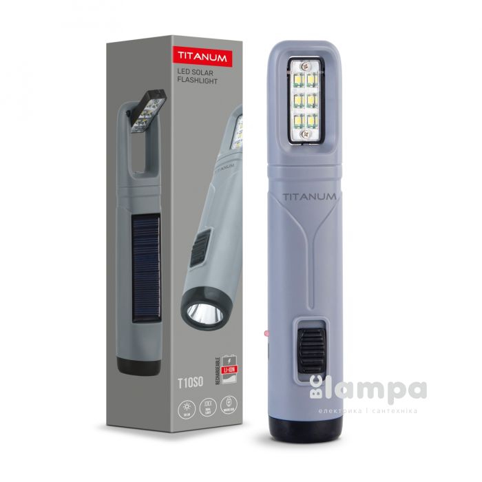 Ліхтарик ручний TITANUM TLF-T10SO  50Lm сонячна батарея (27416)
