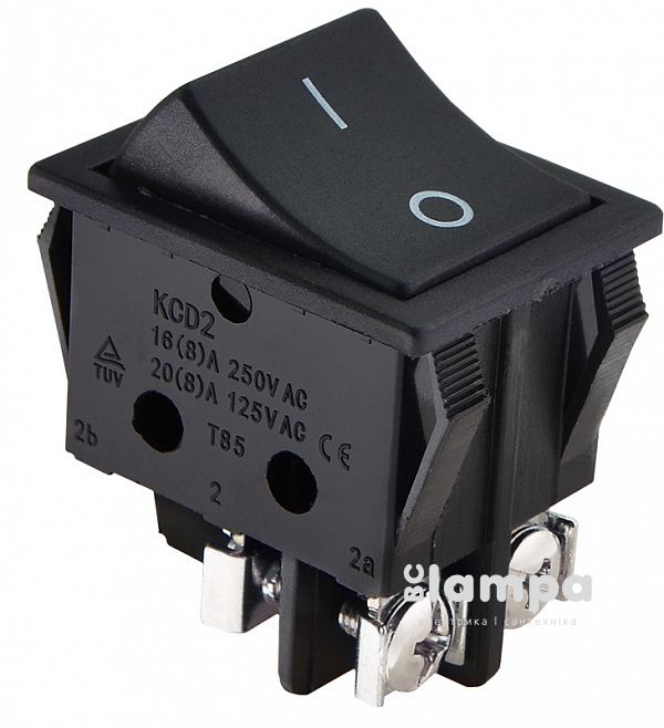 KCD2- 2-201S B/B Перемикач 1 клав. чорний клеми під гвинт (A0140040139)