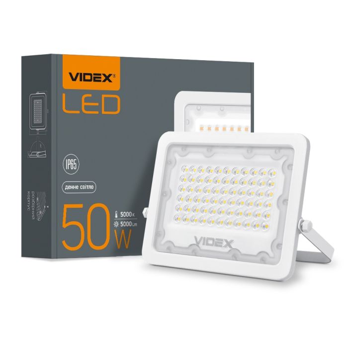 Прожектор VIDEX LED  50W 5000K 200V с датчиком движения и освещения (VL-F2e-505W-S)