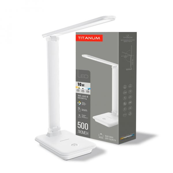 Світильник настільний TITANUM LED TLTF-009W 10W 3000-6500K 220V білий (25907)