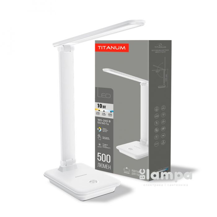 Світильник настільний TITANUM LED TLTF-009W 10W 3000-6500K 220V білий (25907)