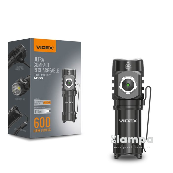 Фонарик портативний VIDEX  600Lm 5700K (VLF-A055/26569)