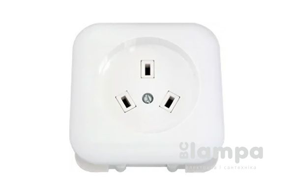 Силова розетка Bylectrica 220В, накладна, біла (РА32-002)