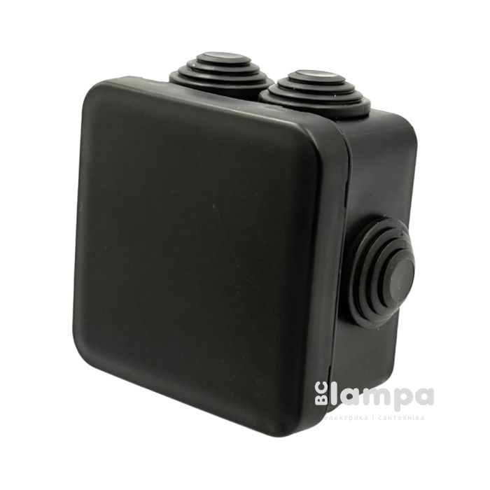 Розподільна коробка зовнішня  70*70*35мм чорна IP55 Neomax NX1149