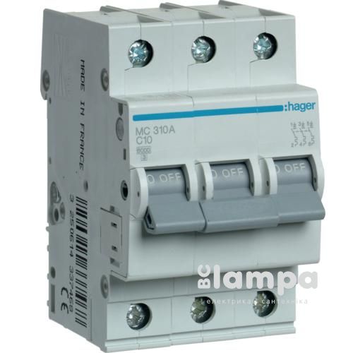 Автоматичний вимикач Hager MC310A 3p 10A C