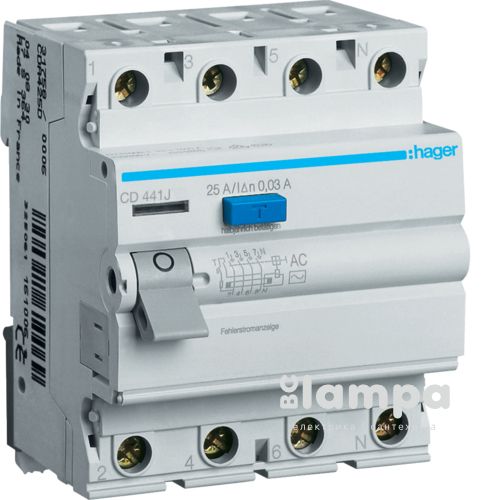 ПЗВ, реле диференційного струму Hager  CD463J 4 63.30 France