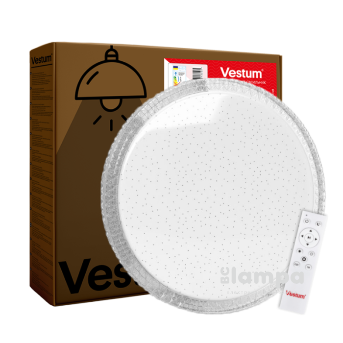 Світильник стельовий VESTUM CRYSTAL 80W зоряне небо 490*65мм 3000-6500K (VS-91033)